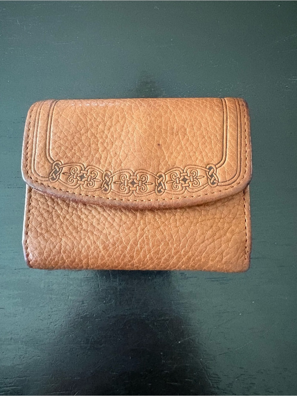 Leather Fold-Over Wallet - Tan